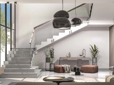 ドバイガラスの手すりと手すり